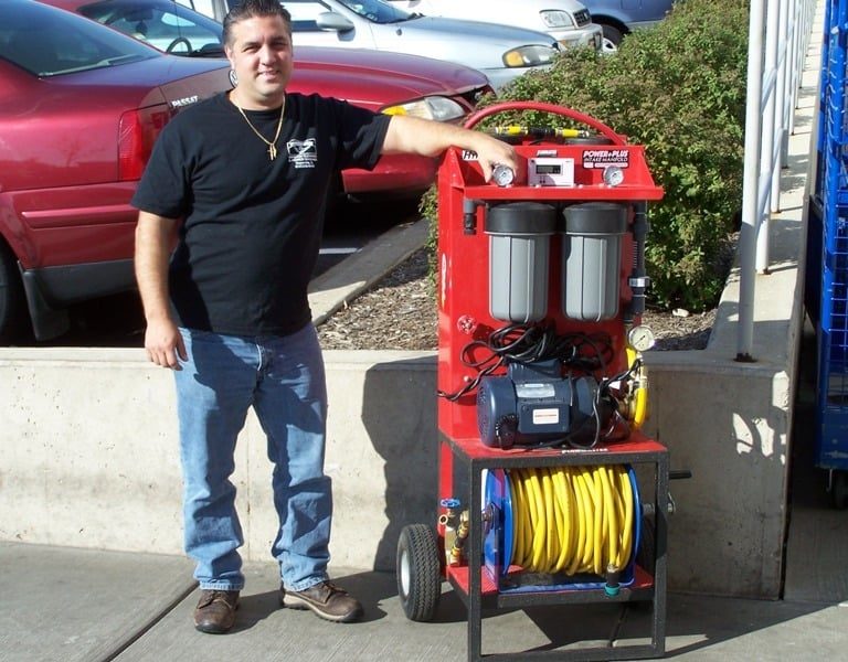 Photo of Powerhouse Pete with pure water system device