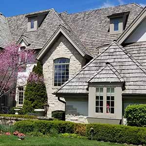 Photo of soft washed roofing cleaning