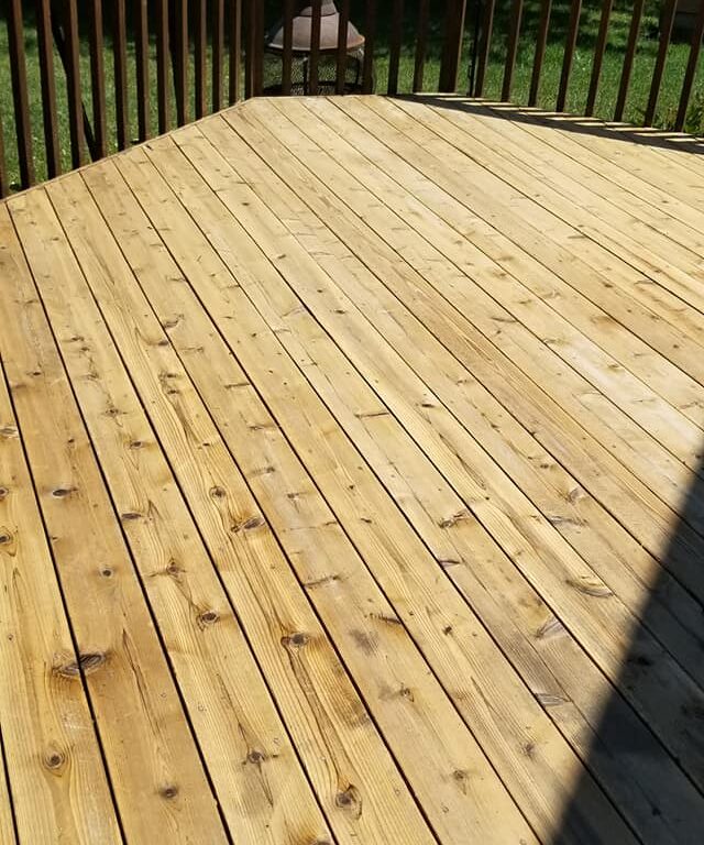 Photo of a beautiful deck after Powerhouse deck wash and sealing services