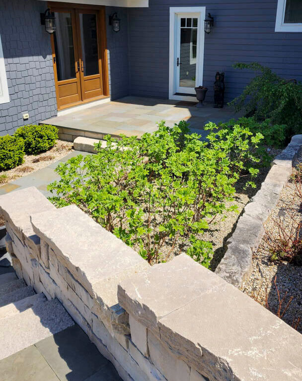 Photo of brick pavers and stairs after power washing